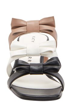 Dainty bows accent the straps of a block-heel sandal that adds contemporary character to any look. 2 1/2" heel Textile and synthetic upper/textile lining/synthetic sole Imported Bow Sandals, Block Heels Sandal, Katy Perry, Block Heels, Womens Sandals, Sandals Heels, Nordstrom, Sandals, Heels