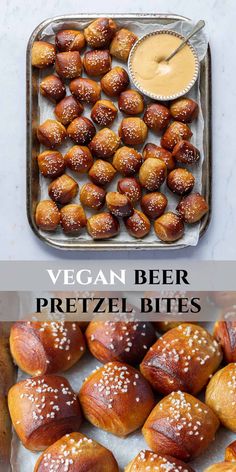 a tray filled with pretzel bites covered in peanut butter