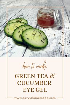 The cucumber hydrosol in this DIY skincare recipe will leave your eyes feeling fresher. Cucumber is well known for its power to soothe the eyes, and after a long day at work or spent running after your little ones, it’s just the ingredient to get those eyes feeling human again.   Green tea extract has some powerful anti-aging properties. It's absolutely packed with antioxidants and anti-free radicals. By applying this gel to your eyes on a daily basis, you’ll minimize fine lines and wrinkles that like to show up in the corners of your eyes. Cucumber Hydrosol, Therapy Benefits, Cucumber On Eyes, Skincare Recipes, Homemade Things, How To Make Greens, Anti Aging Secrets, Diy Skin Care Recipes, Diy Body Care