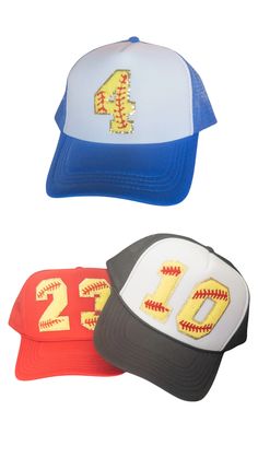 Team Spirit Baseball Cap For Baseball Season, Sports Fan Fitted Baseball Cap For Sports Events, Team Spirit Baseball Cap In Team Colors, Team-colored Trucker Baseball Cap, Collegiate Team-colored Trucker Hat For Baseball Season, Team-colored Trucker Hat For Baseball Season, Team-colored Hats For Baseball Season, Team-colored Trucker Hat With Letter Print For Sports Events, Team Spirit Snapback Hat For Baseball