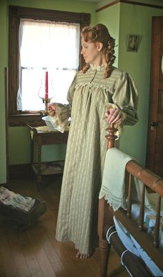 Recollections: Victorian Nightgown on sale Christmas Nightgowns, Victorian Nightgown, Vintage Pajamas, Night Gowns, Period Clothing, Historic Clothing, Period Outfit, Night Dresses, Night Dress For Women