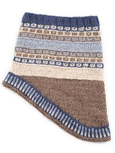 a knitted scarf with different colors and patterns on the front, in various sizes