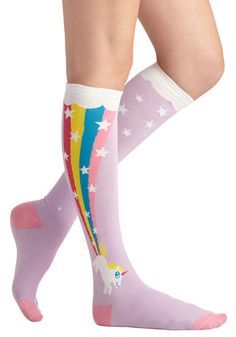 The Power of Magic Socks - Purple, Multi, Print with Animals, Pastel, Quirky, Knit, Casual, Kawaii Unicorn Things, Vintage Socks, Unicorns And Mermaids, Unicorn And Glitter, Crazy Socks, Cute Socks, Socks And Tights, Kids Socks