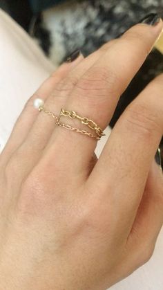 Elegant Delicate Chain Ring As Gift, Elegant 14k Gold Ring With Delicate Chain, Delicate 14k Gold Chain Ring For Everyday, Elegant Chain Ring With Delicate Chain For Wedding, Elegant Adjustable Chain Ring For Promise, 14k Yellow Gold Rings With Delicate Chain, Delicate 14k Gold Oval Link Jewelry, Elegant Wedding Chain Ring With Delicate Chain, Elegant Chain Ring With Adjustable Chain For Promise