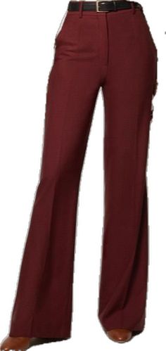 Burgundy Full Length Work Pants, Burgundy Full-length Pants For Work, Burgundy Full Length Workwear Pants, Burgundy Full Length Bottoms For Work, Burgundy Full Length Bottoms For Workwear, Burgundy Full-length Bottoms For Workwear, Fitted Burgundy Pants For Work, Burgundy Wide Leg Pants For Fall Workwear, Chic Burgundy Pants With Pockets