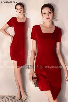 Bodycon Red Short Party Dress Square Neck Short Sleeves Ref#HTX97060 at GemGrace. #WeddingGuestDresses Shop now to get $10 off. Pro custom-made service for wedding dress, formal dress. View Cocktail Dresses,Homecoming Dresses,Wedding Guest Dresses,Short Homecoming Dresses,Red Homecoming Dresses,Tight Homecoming Dresses,Burgundy Homecoming Dresses for more ideas. Click to shop now! #BuyableWeddingGuestDresses Red Homecoming Dresses Tight, Trendy Dress Styles, Burgundy Homecoming Dresses, Dress Square Neck, Best Wedding Guest Dresses, Red Homecoming Dresses, Short Bodycon Dress, Red Bodycon, Homecoming Dresses Tight