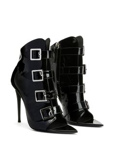 Find GIUSEPPE ZANOTTI Intriigo Buckle 105mm Boots on Editorialist. black leather buckle detail at the toe side zip fastening peep toe pointed toe high stiletto heel Leather Buckle, Stiletto Heel, Giuseppe Zanotti, Side Zip, Black Boots, Stiletto Heels, Top Brands, Black Leather, Buckle