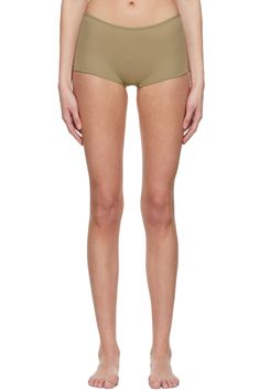 SKIMS: Khaki Fits Everybody Boy Shorts | SSENSE Basic Short Elastane Bottoms, Stretch Nylon Short Bottoms, Basic Seamless Bottoms For Spring, Basic Seamless Spring Bottoms, Nylon Loungewear Shorts, Basic Short Boxer Briefs For Summer, Basic Stretch Boxer Briefs For Summer, Stretch Short Boxer Briefs For Spring, Basic Elastane Shorts