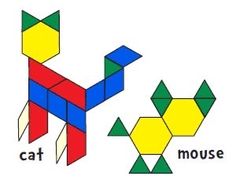 the cat and mouse are made out of geometric shapes