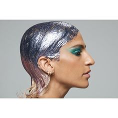 Don't be the last pink of the bunch. | Made for Hair and Body Use Only. | | Avoid use on eyes. | SKU #MM01 Silver Hair Glitter, Metallic Silver Aesthetic, Christmas Party Hairstyles, Bright Pink Hair, Glitter Roots, Silver Wigs, Special Occasion Hairstyles, Dance Hairstyles, Body Glitter