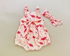 Flamingo Baby Girl Clothes Baby Girl Romper Baby Romper Baby Shower Gift Toddler Romper Flamingo Rom Pineapple Swimsuit, Flamingo Outfit, Luau Outfits, Girl Clothes Baby, Outfits For Girls, Girl 1st Birthday, 1st Birthday Outfit