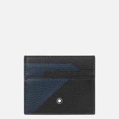 The fine craftsmanship and leather paneling are hallmarks of this capsule collection. Made from soft grainy leather in black and blue colors, this pocket accessory is a stylish solution to keep payment essentials in one safe place. A compact and contemporary functional alternative to wallets. Modern Black Wallet For Daily Use, Designer Black Card Holder With Coin Pocket, Designer Blue Wallets For Business, Designer Blue Business Wallets, Modern Leather Business Card Holder, Modern Leather Card Holder For Business, Modern Black Wallets With Interior Card Slots, Modern Black Wallets With Card Slots, Modern Black Wallet With Interior Card Slots