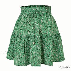 Lasaky - Stylish Printed Floral A-Line Skirt - Sweet Geometric Mini Flower Skirt Floral Umbrellas, Maxi Design, Floral Print Midi Skirt, Tiered Mini Skirt, Umbrella Skirt, Embellished Skirt, Flower Skirt, Half Skirt, High Waist Fashion