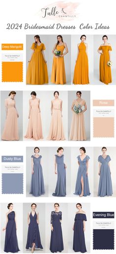 the bridesmaid dress color guide for fall and winter