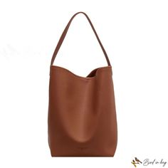 Bird in Bag - Large capacity bags female new fashion solid color shoulder tote bag simple casual bucket bag Versatile Bucket-shape Hobo Bag For Shopping, Versatile Solid Color Bucket Bag For Office, Versatile Office Bucket Bag, Office Bucket Shoulder Bag, Versatile Solid Color Hobo Bag For Shopping, Brown Solid Color Bucket Bag For Shopping, Trendy Solid Color Bucket Bag For Daily Use, Trendy Solid Color Hobo Tote Bag, Everyday Solid Color Rectangular Bucket Bag