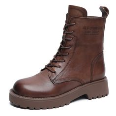 4 Brown Combat Boots, Retro Minimalist, Winter Heels, Oxford Boots, Leather Boots Women, Brown Leather Boots, Fall Shoes, Spring Shoes, Winter Shoes