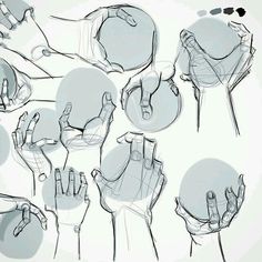 hand gestures drawn in black and white on a white background