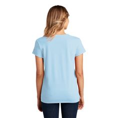 Find the District® Re-Tee® Women's V-Neck T-Shirt at Michaels. com. The affordable Re-Tee is 100% recycled fabric and never re-dyed, made from reclaimed material that otherwise could end up in a landfill. The affordable Re-Tee is 100% recycled fabric and never re-dyed, made from reclaimed material that otherwise could end up in a landfill. Soft. Comfy. High-quality. Doing good for the planet feels as good on the inside as it does on the outside. The production process infuses each garment with u Blue Cotton V-neck T-shirt, Basic Blue V-neck T-shirt, Crystal Blue, Recycled Fabric, Womens Tees, V Neck T Shirt, Size Medium, V Neck, Crystals