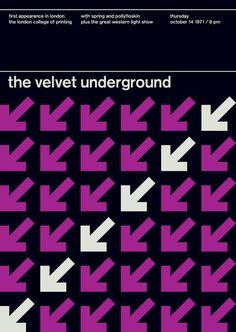 the velvet underground poster with arrows pointing in different directions