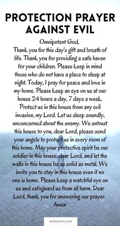 an image of the prayer for protection prayer