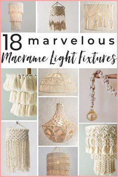 18 Gorgeous Macrame Pendant Lights to buy   6 To DIY! Macrame Light Shade Diy, Macrame Lampshade Diy, Macrame Lamp Shade Diy, Macrame Light Shade, Macrame Lighting, Luminaria Diy, Diy Macrame Wall Hanging, Macrame Light, Macrame Lamp Shade