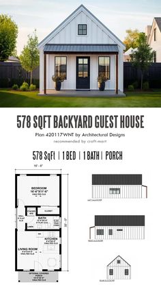 the floor plan for a small house with lofts and an attached porch is shown