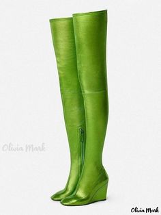 Olivia Mark - Women's Thigh-High Boots with a Classic Round Toe and Elevating Heel Womens High Heel Boots, Womens Thigh High Boots, Thigh High Boots, High Heel Boots, Thigh High, Womens High Heels, Olivia Mark, Thigh Highs, High Boots