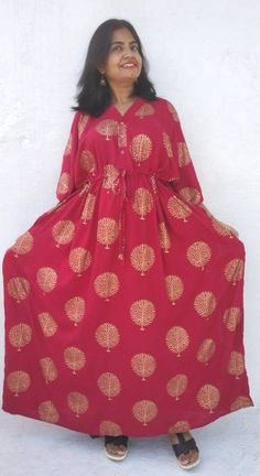 "All dresses are custommade- ONLY FOR YOU! . Indian Block Print / tie- dyed kaftans robe- made to measure- all customizations happily accepted!!Red Kaftan ,Maternity dress, Christmas gifts, Cotton caftan, hospital gown, Maxi dress, Nursing dress, Cotton Caftan, Christmas Dress. NEW ARRIVALS- BEAUTIFUL ULTRASOFT BLACK/ RED COLORED WITH BEAUTIFUL KAFTAN! Namaste, Greetings from India!!Welcome to mommyrobeclothing AVAILABLE IN BOTH NURSING AND NON-NURSING PATTERN. Nursing in diffferent patterns as Festive Red Printed Dress, Long Kaftan For Home, Festive Printed Dresses With Kimono Sleeves, Festive Printed Dress With Kimono Sleeves, Festive Dress With Kimono Sleeves, Festive Free Size Tunic Kaftan, Maxi Length Dress For Home, Casual Printed Dresses For Home, Red Kaftan With Kimono Sleeves For Festive Occasions