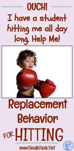 a poster with an image of a child wearing boxing gloves and the words, i have a student hitting me all day long help me