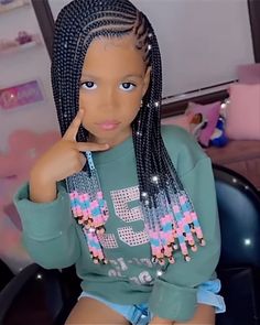 Kids Braided Hairstyles With Curls, Baby Girl Braids, Braids For Children, Kids Braided Hairstyles Natural Hair, Braids For Black Kids, Cornrows Hairstyles, Cornrows Braids For Black Women, Cute Toddler Hairstyles