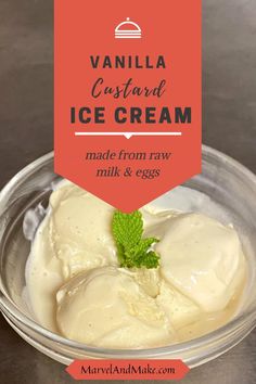 Vanilla Custard Ice Cream, Raw Ice Cream, Paleo Ice Cream