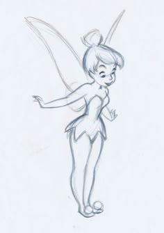 a drawing of tinkerbell from the disney movie