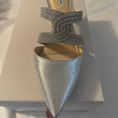 Beautiful Silver Alex Marie ,Brand New , Never Worn . Size 9. Missing Box . Elegant Silver Slip-on Heels, Elegant Rhinestone Slip-on Heels, Silver Slip-on Heels For Formal Occasions, Brown Mary Janes, Navy Heels, Plaid Flats, Black Chunky Heels, Alex Marie, Dressy Shoes