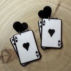 Go Shop Our New Western Card Earings. Poker Earrings, Card Earrings, Poker, Jewelry Earrings, Women Jewelry, Women Shopping, Color, Black