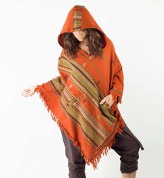 Meet Our Handmade High Quality Light Wool Poncho . . . Featuring a large hood, embroidered tribal pattern and two pockets . . . Bohemian, Stylish and super comfortable . . . One size fits all (exact measurements in photos) Measurements: From neck to tip 88cm (35 inches) Hood size 37cm (15 inches) Mens Kimono Jacket, Ritual Clothing, Mens Poncho, Wicked Costumes, Large Hoodie, Grey Poncho, Womens Poncho, Hemp Clothing, Viking Clothing