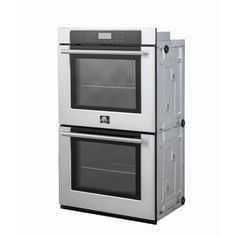 two double ovens side by side against a white background