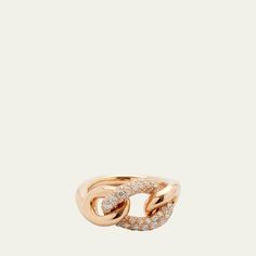 Pomellato ring in 18-karat rose gold. Pavé white diamonds; 1.14 total carat weight. Made in Italy. Pomellato Ring, Rose Gold Diamond Ring, Gold Diamond Ring, Rose Gold Diamonds, Gold Diamond Rings, White Diamonds, 18k Rose Gold, Gold Diamond, Solid Gold