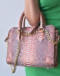 Snake Skin Purse, Purple Color Schemes, Reptile Skin, Womens Bag, Python Skin, Golden Chain, Unique Bags, Handle Bag, Custom Shoes