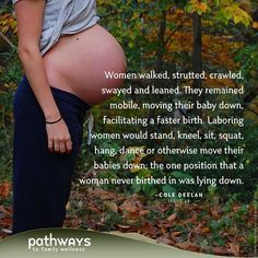 a pregnant woman standing in the woods with her hands on her hips and an inspirational quote about women naked