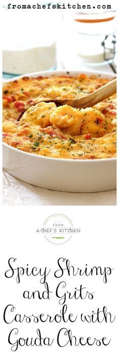 the recipe for spicy shrimp and cheese casserole with guacamole sauce