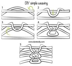 how to make a simple weaving pattern with pictures and instructions for the same design as shown below