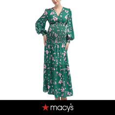 in stock Green Ruched Maxi Dress For Fall, Chic Green Dress With Smocked Cuffs, Multicolor Smock Maxi Dress For Spring, Fitted Green Smocked Dress With Floral Print, Green V-neck Smocked Ruched Dress, Green V-neck Smocked Dress With Ruched Details, Green Dress With Smocked Back For Fall, Green Smocked Dress With Flowy Smocked Cuffs, Green Flowy Smocked Dress With Smocked Cuffs