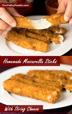 homemade mozzarella sticks with string cheese are the perfect appetizer for any occasion