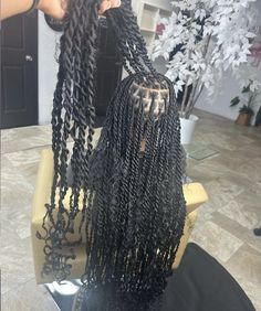 Sengalese Twists Curls At The End, Inner Wave, Waves Hairstyle, Faux Loc, Black Ponytail, Elegant Ponytail, Braided Hairstyles For Black Women Cornrows, Peekaboo Hair, Black Ponytail Hairstyles