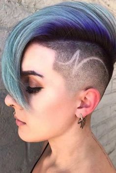 Hair Tattoo Designs, Mohawk Hairstyles For Women, Undercut Hair, High Fade Haircut, Shaved Undercut, Mohawk Hairstyles, Short Hair Undercut, Hair Tattoos