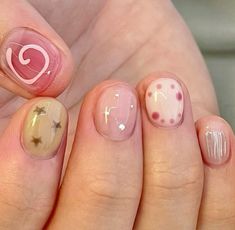 Nail Inspo Round Short, Soft Nail Art, Romantic Nails, Diy Acrylic Nails, Girly Acrylic Nails