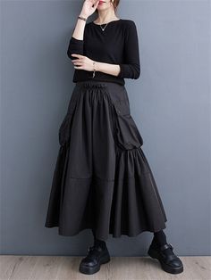 Description Product ID: BT2051362 Material: Acrylic Pattern: Solid Season: Autumn, Winter Style: Fashion, Casual Occasion: Vacation, Party, Dating Package included 1 * Skirt Size Chart (Asian Size): Please allow 1-3 cm measured error. Size Length Waist One Size 85cm | 33.5 in 68cm | 26.8 in Cargo Midi Skirt, Woman Skirt, High Waist Fashion, Skirt Women, Women Skirts Midi, Season Autumn, Winter Style, Stylish Women, Pleated Skirt