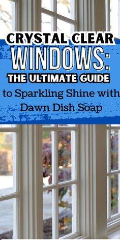 Multiple clean and sparkling windows achieved using Dawn Dish Soap for window cleaning. Clean Windows With Vinegar, Washing Windows With Dawn, How To Get Hard Water Stains Off Windows, How To Make Window Cleaner, Diy Window Washing Solution, Dawn Window Washing Solution