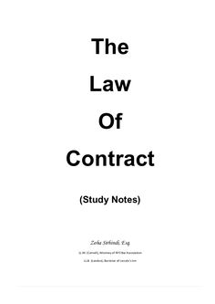 the law of contact study notes