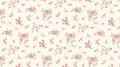 pink flowers on white background with green leaves and stems in the center, all over